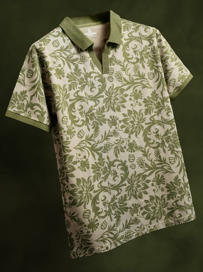 Ajrakh Floral Polo - Polo T-shirts | Mydesignation