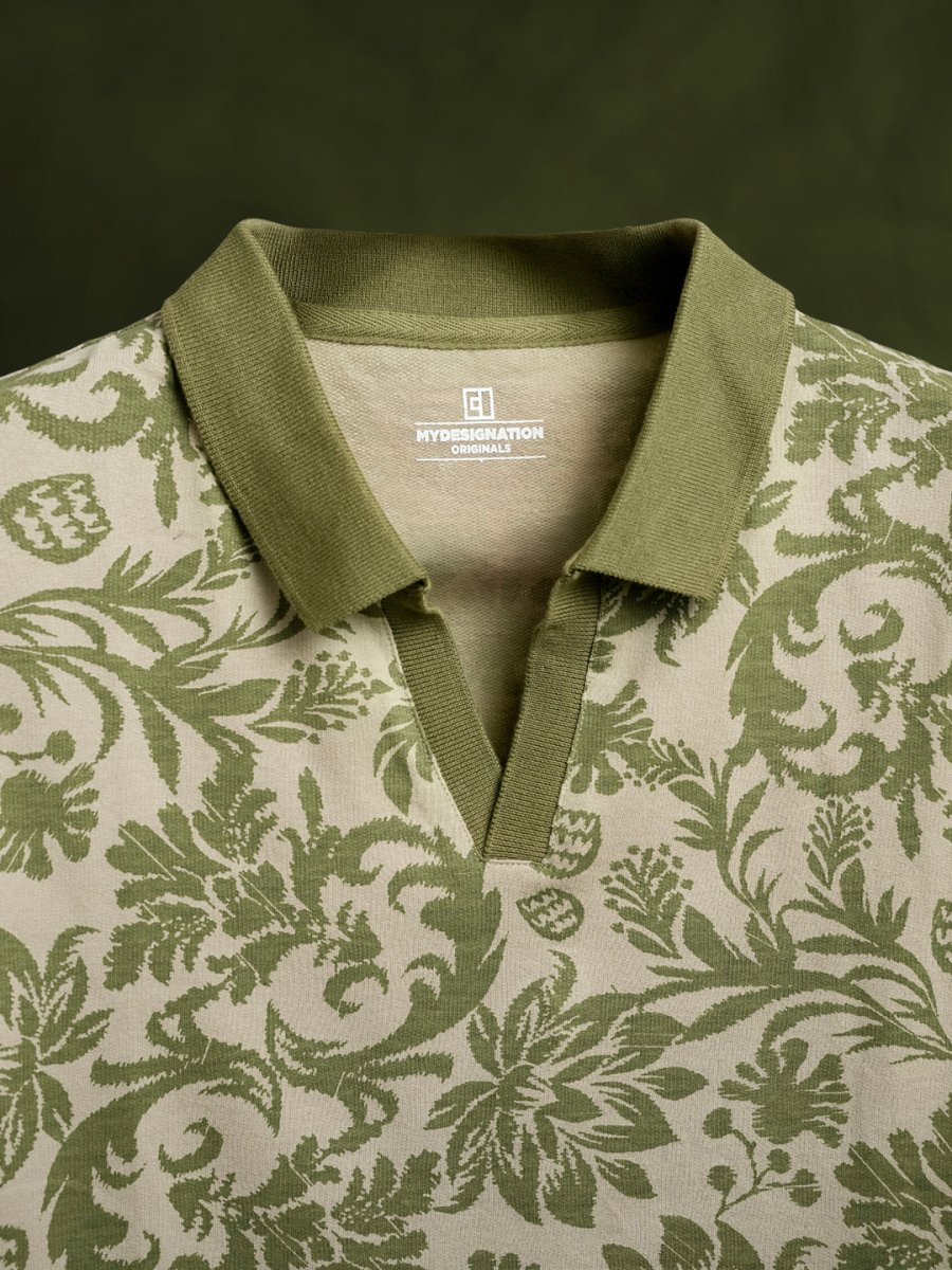Ajrakh Floral Polo - Polo T-shirts | Mydesignation