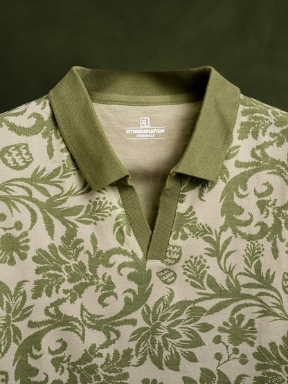 Ajrakh Floral Polo - Polo T-shirts | Mydesignation