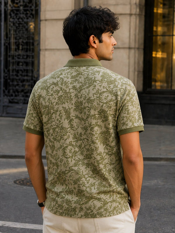 Ajrakh Floral Polo - Polo T-shirts | MyDesignation
