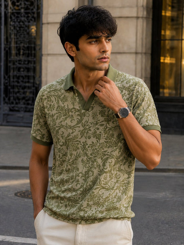 Ajrakh Floral Polo - Polo T-shirts | MyDesignation