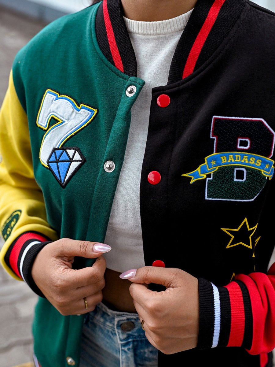 Badass Embroidered Varsity Jacket - Jacket | Mydesignation