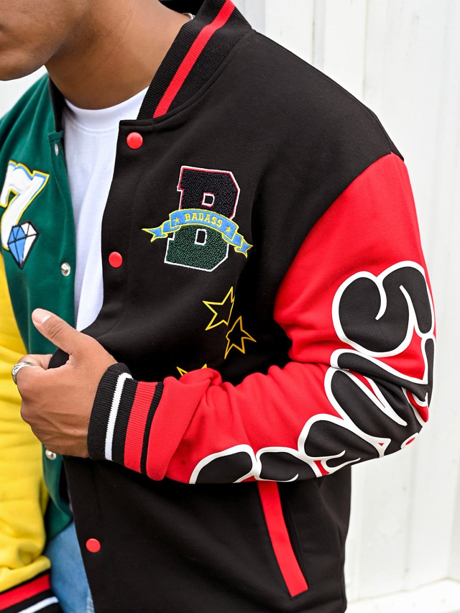 Badass Embroidered Varsity Jacket - Jacket | Mydesignation