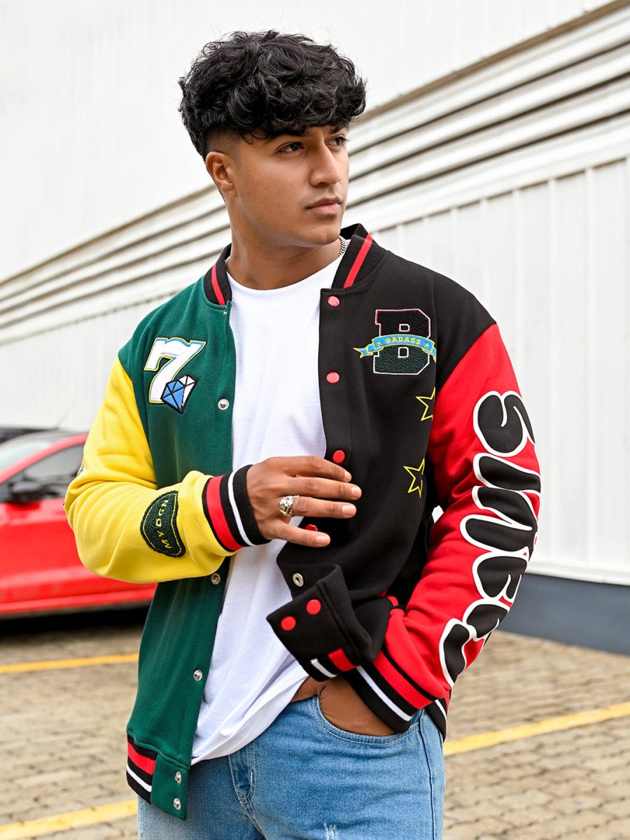 Badass Embroidered Varsity Jacket - Jacket | Mydesignation