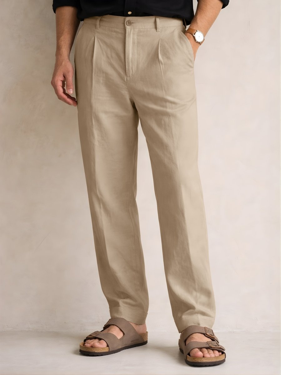 Beige Linen Pant - Men Pants | Mydesignation