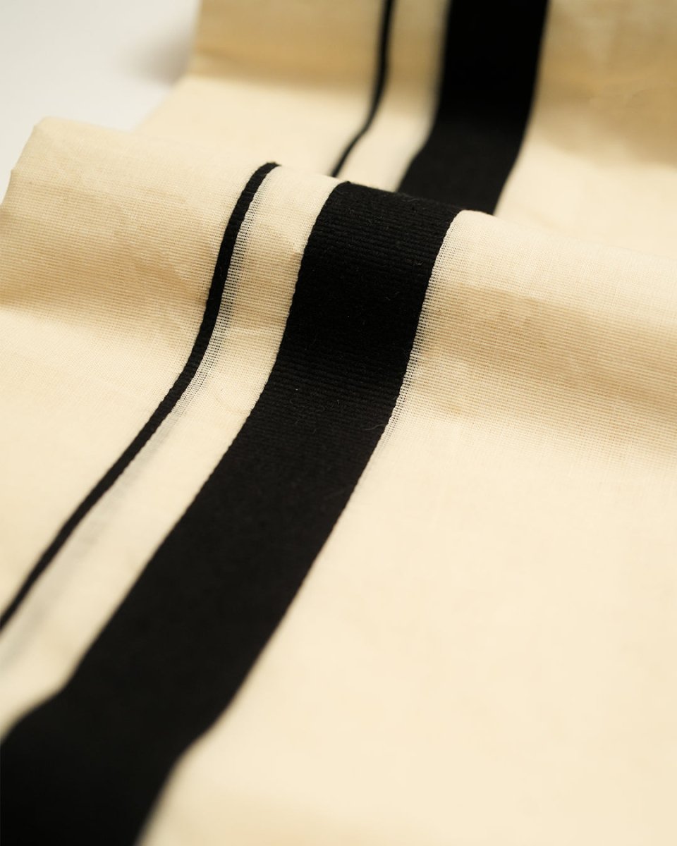 Black Kara Double Dhothi - Onam Special | Mydesignation