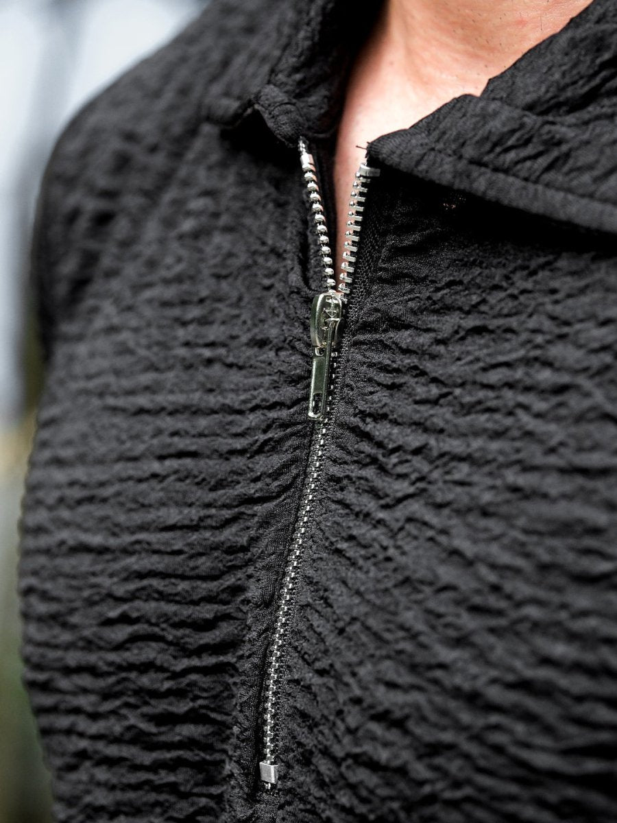 Black Textured Polo - Polo T-shirts | Mydesignation