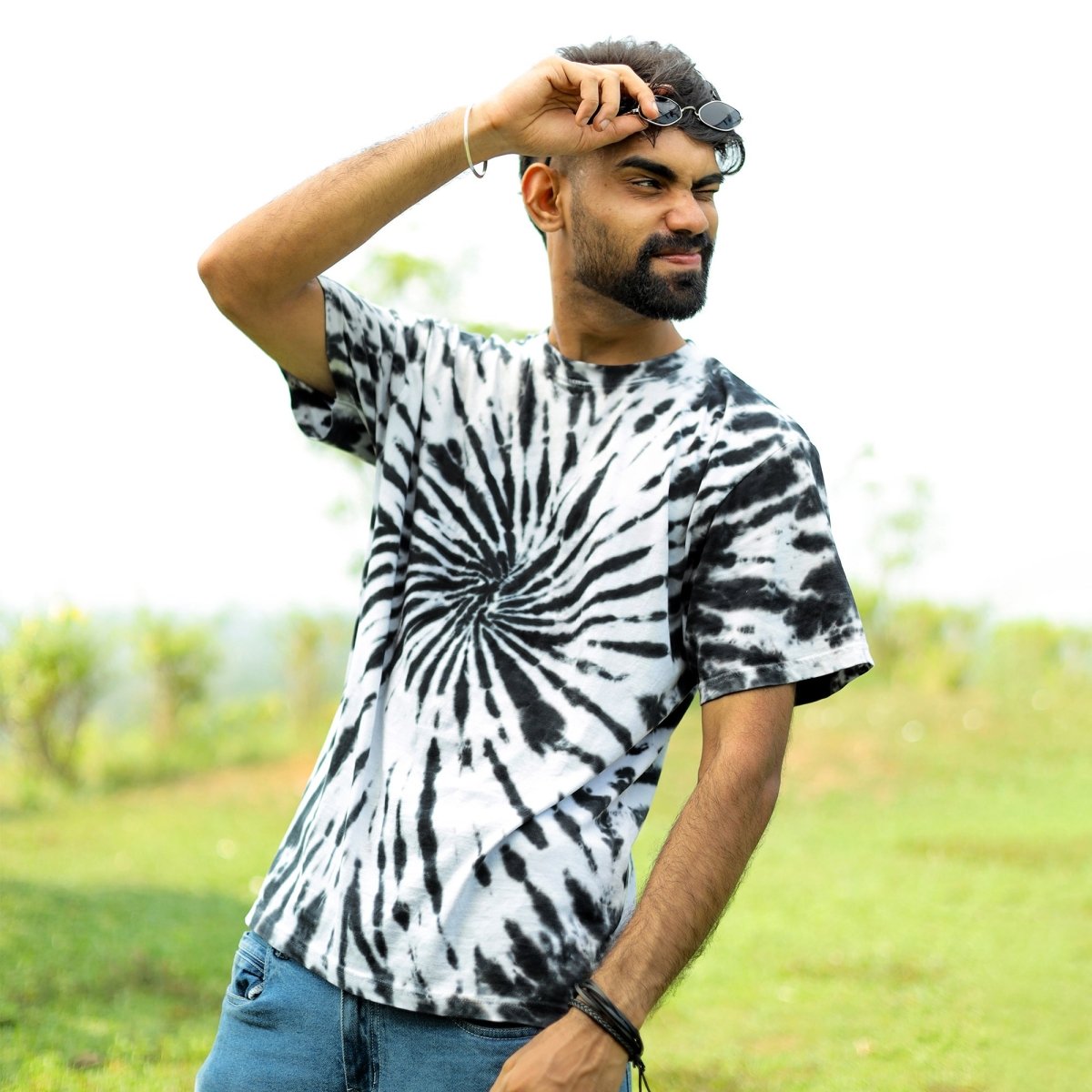 Black Tie - dye - Men Tie - Dye T-shirt | Mydesignation