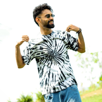 Black Tie - dye - Men Tie - Dye T-shirt | Mydesignation