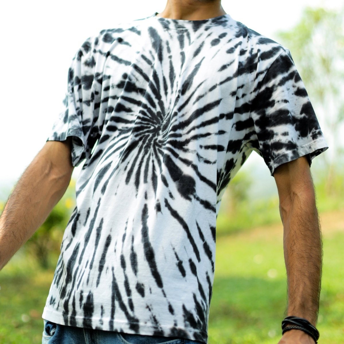 Black Tie - dye - Men Tie - Dye T-shirt | Mydesignation
