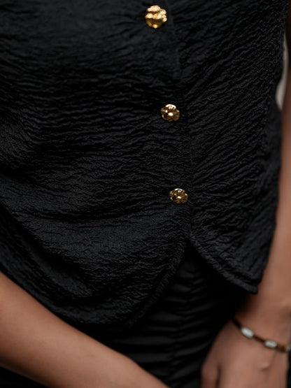 Black Waistcoat - Women Shirt | Mydesignation