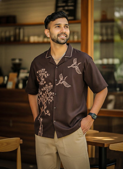 Bonsai Embroidered - Men Shirt | Mydesignation