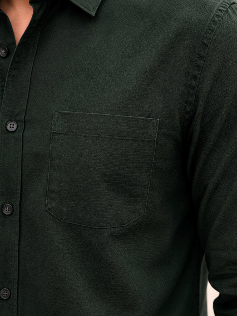 Bottle Green Cotton Shirt - Shirt | MyDesignation