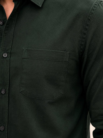 Bottle Green Cotton Shirt - Shirt | MyDesignation