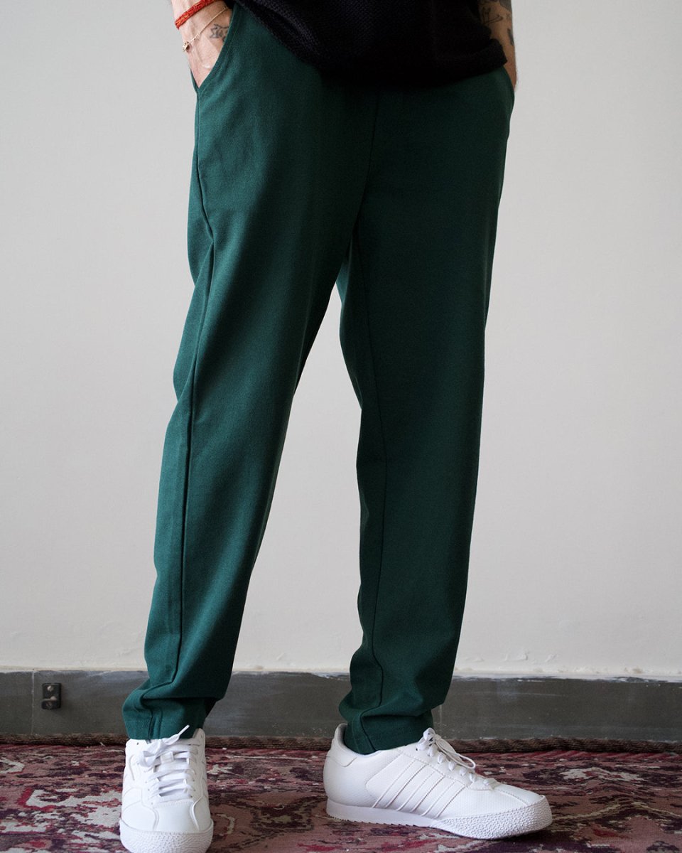 Bottle Green Everyday Pants - Premium Cotton - Men Pants | Mydesignation