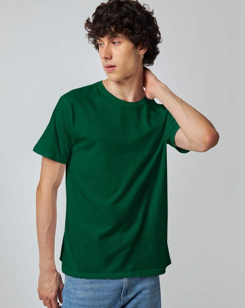 Bottle Green plain T-shirt - Plain T-shirt | Mydesignation