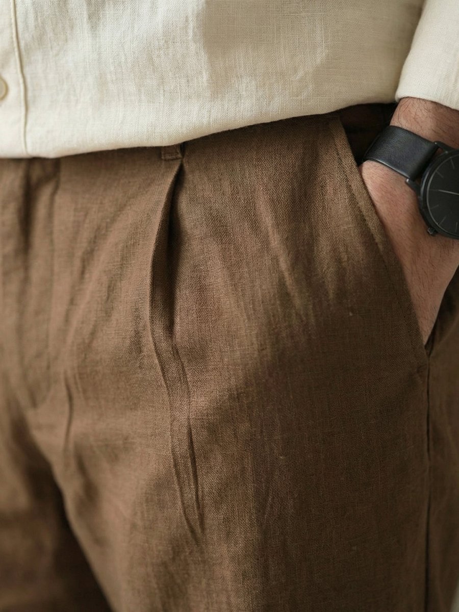Brown Linen Pant - Men Pants | Mydesignation