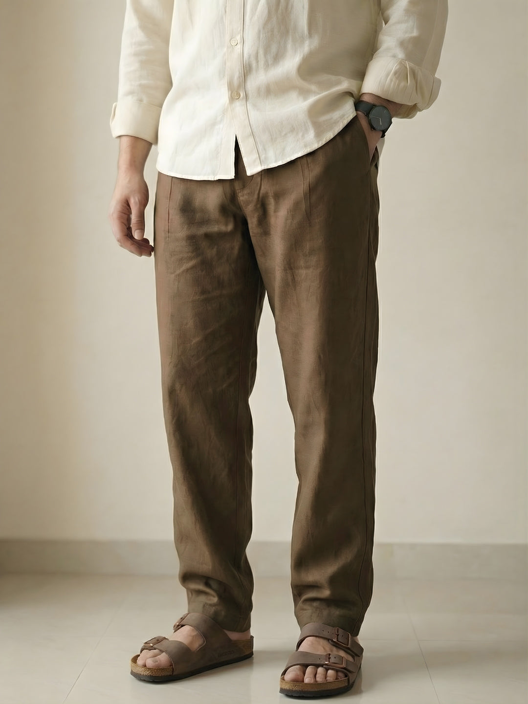 Brown Linen Pant