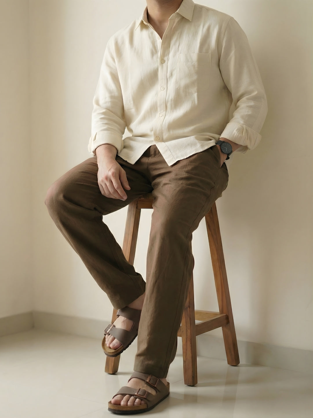 Brown Linen Pant