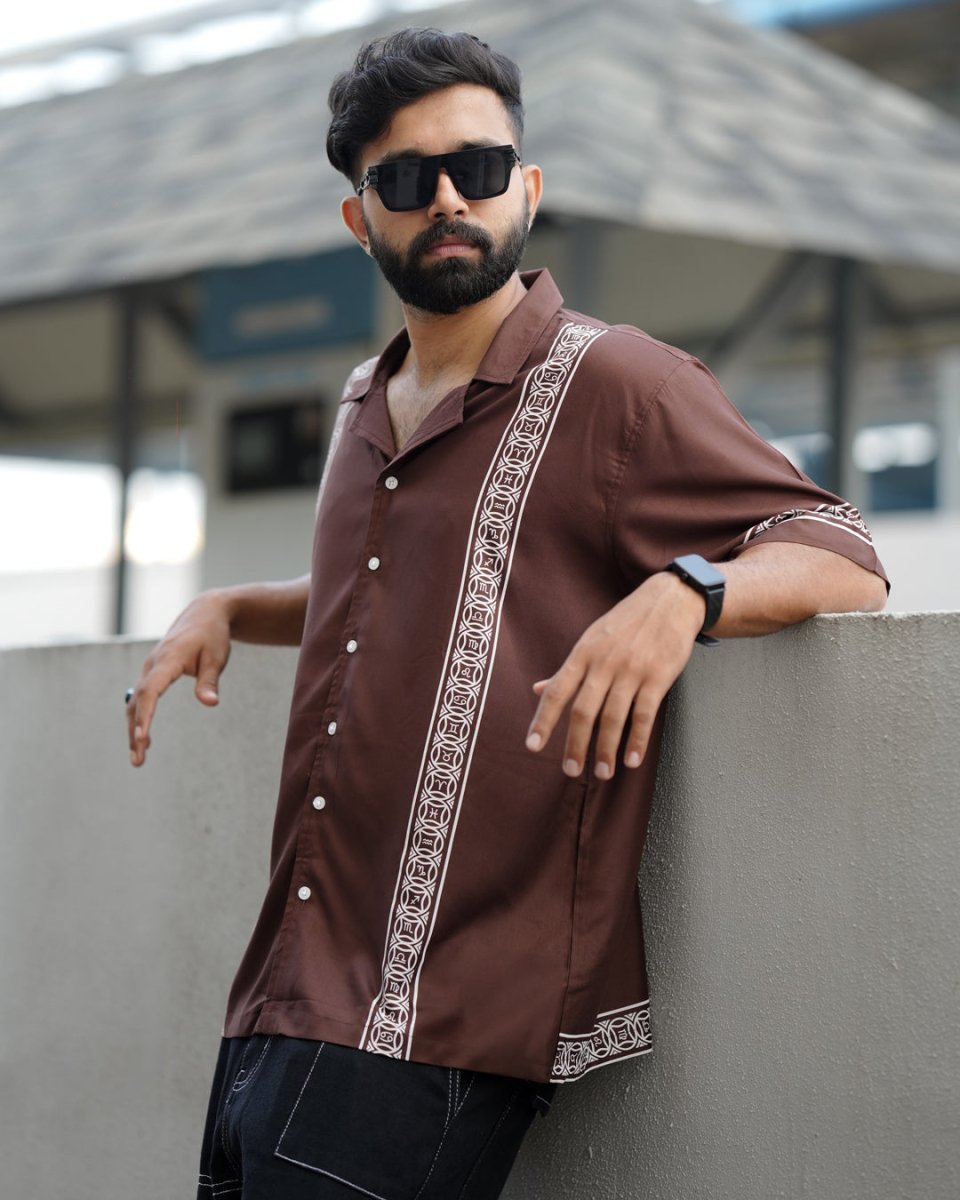 Brown Panel Shirt - Men Shirt | Mydesignation