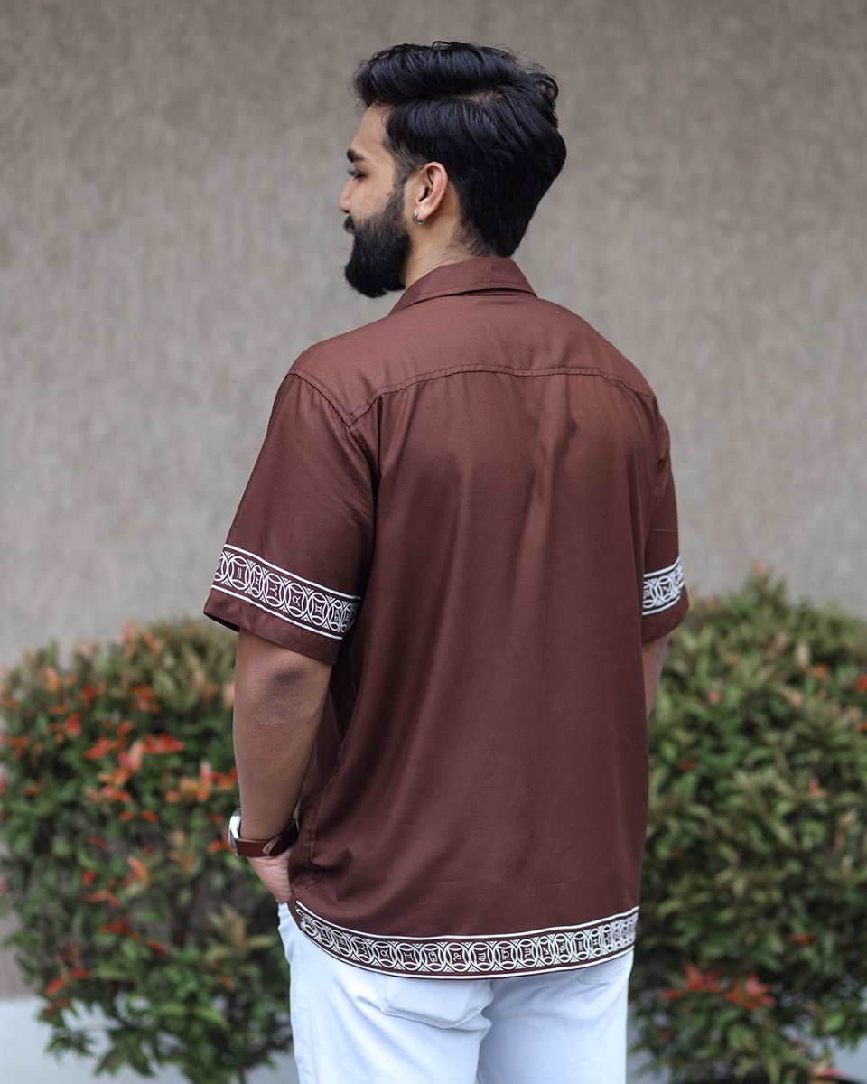 Brown Panel Shirt - Men Shirt | Mydesignation