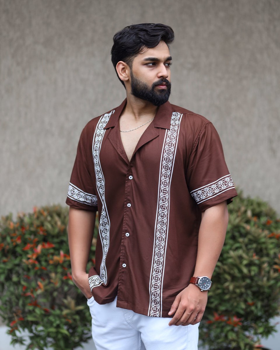 Brown Panel Shirt - Men Shirt | Mydesignation