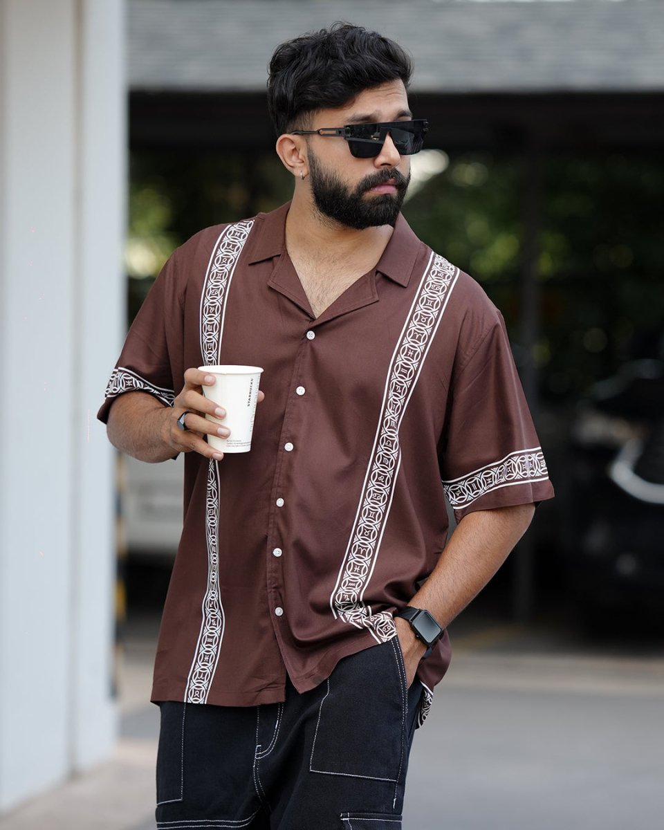 Brown Panel Shirt - Men Shirt | Mydesignation