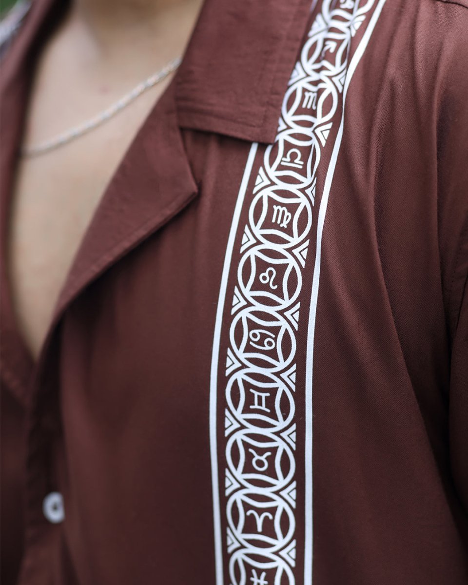 Brown Panel Shirt - Men Shirt | Mydesignation