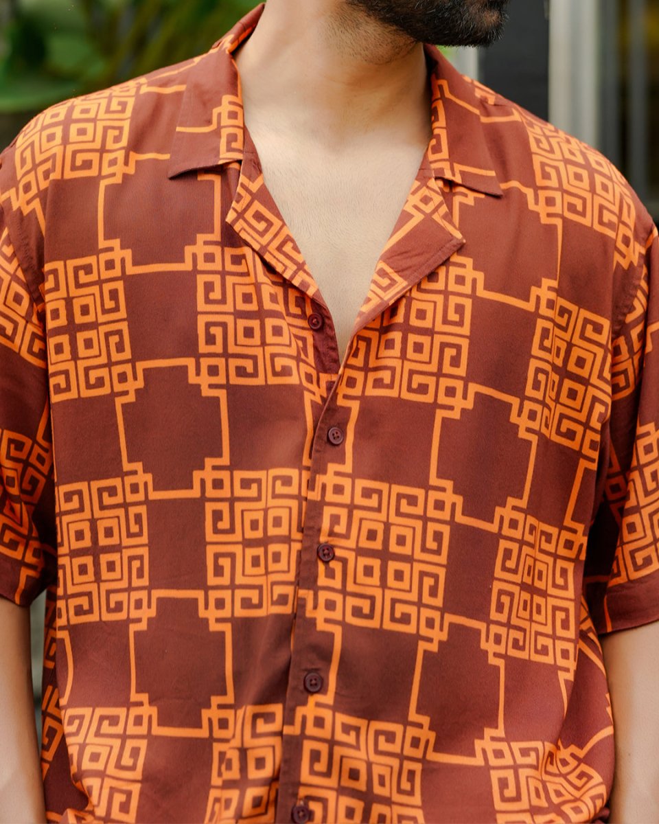 Brown Waffle Shirt - Men Shirt | Mydesignation