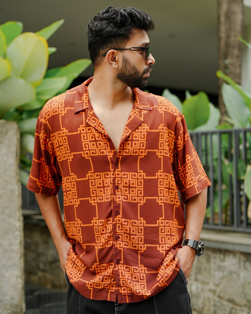 Brown Waffle Shirt - Men Shirt | Mydesignation