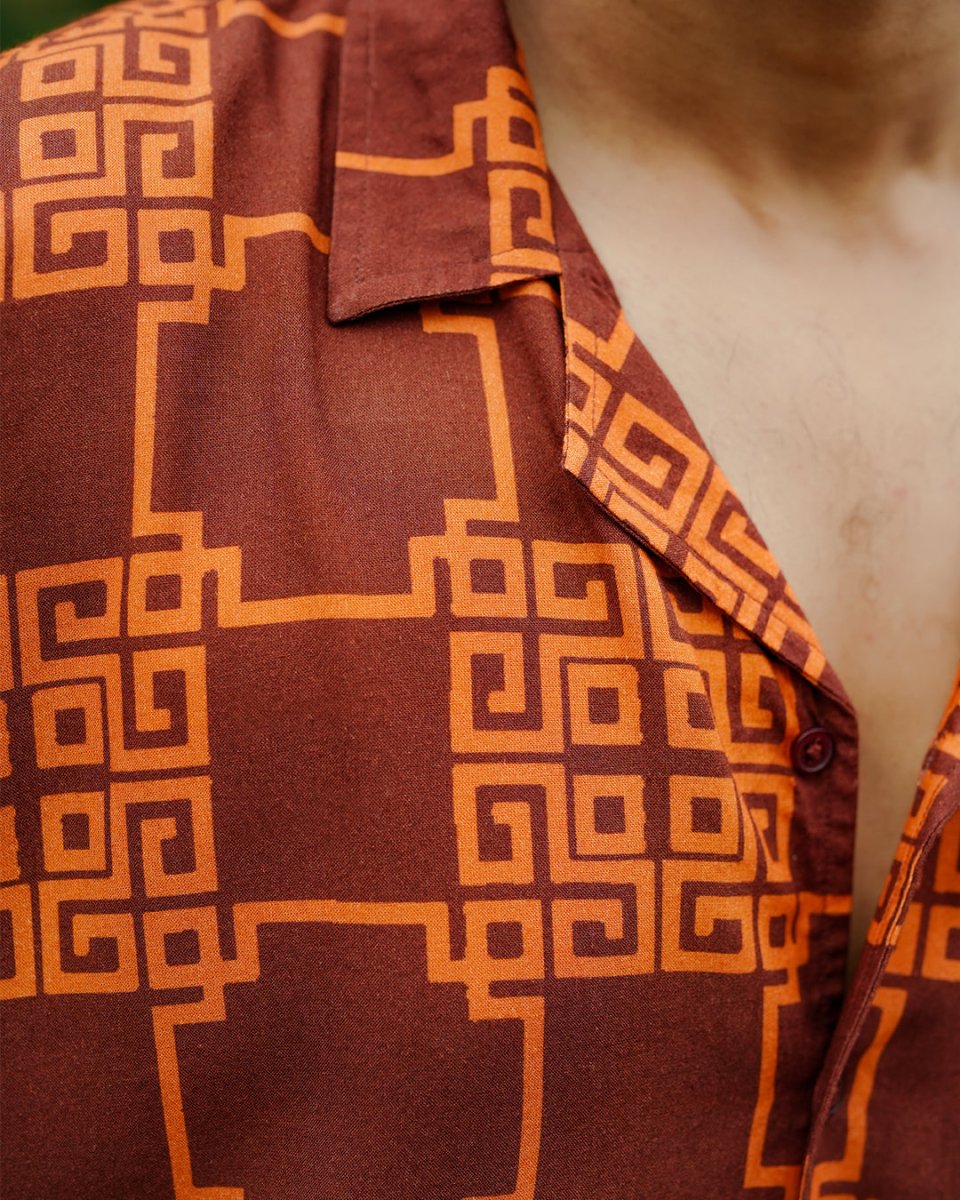 Brown Waffle Shirt - Men Shirt | Mydesignation