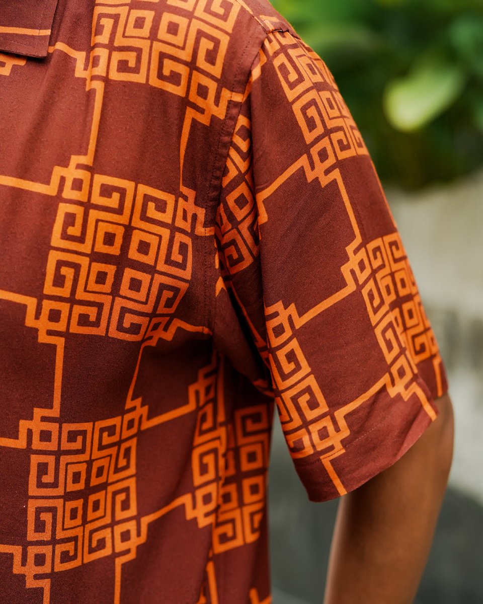Brown Waffle Shirt - Men Shirt | Mydesignation