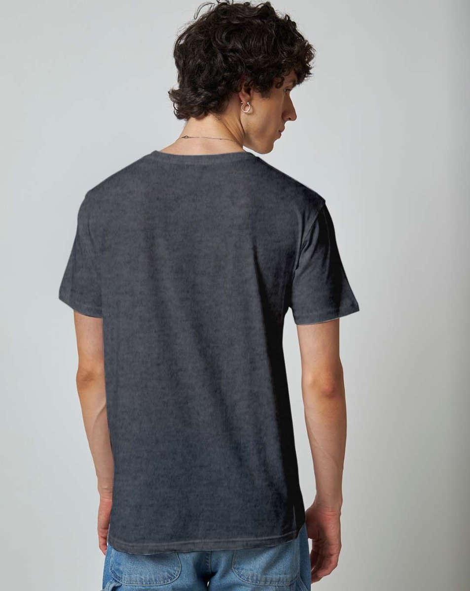 Charcoal Melange Plain T-shirt - Plain T-shirt | Mydesignation