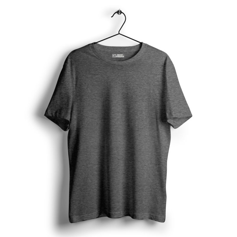 Charcoal Melange Plain T-shirt - Plain T-shirt | Mydesignation
