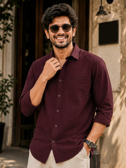 Classic Wine Cotton Shirt - Shirt | MyDesignation
