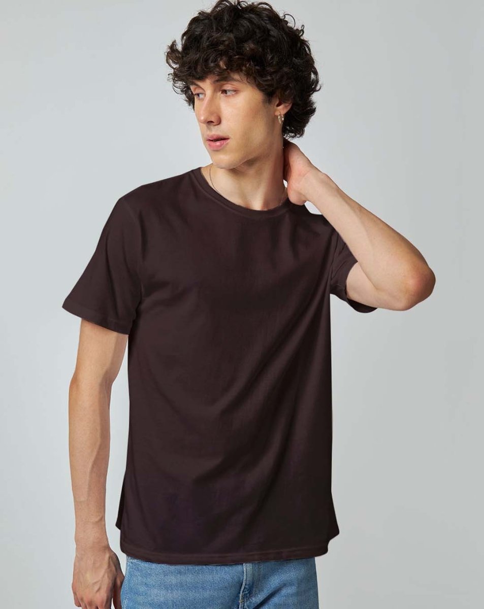Coffee Brown Plain T-shirt - Plain T-shirt | Mydesignation