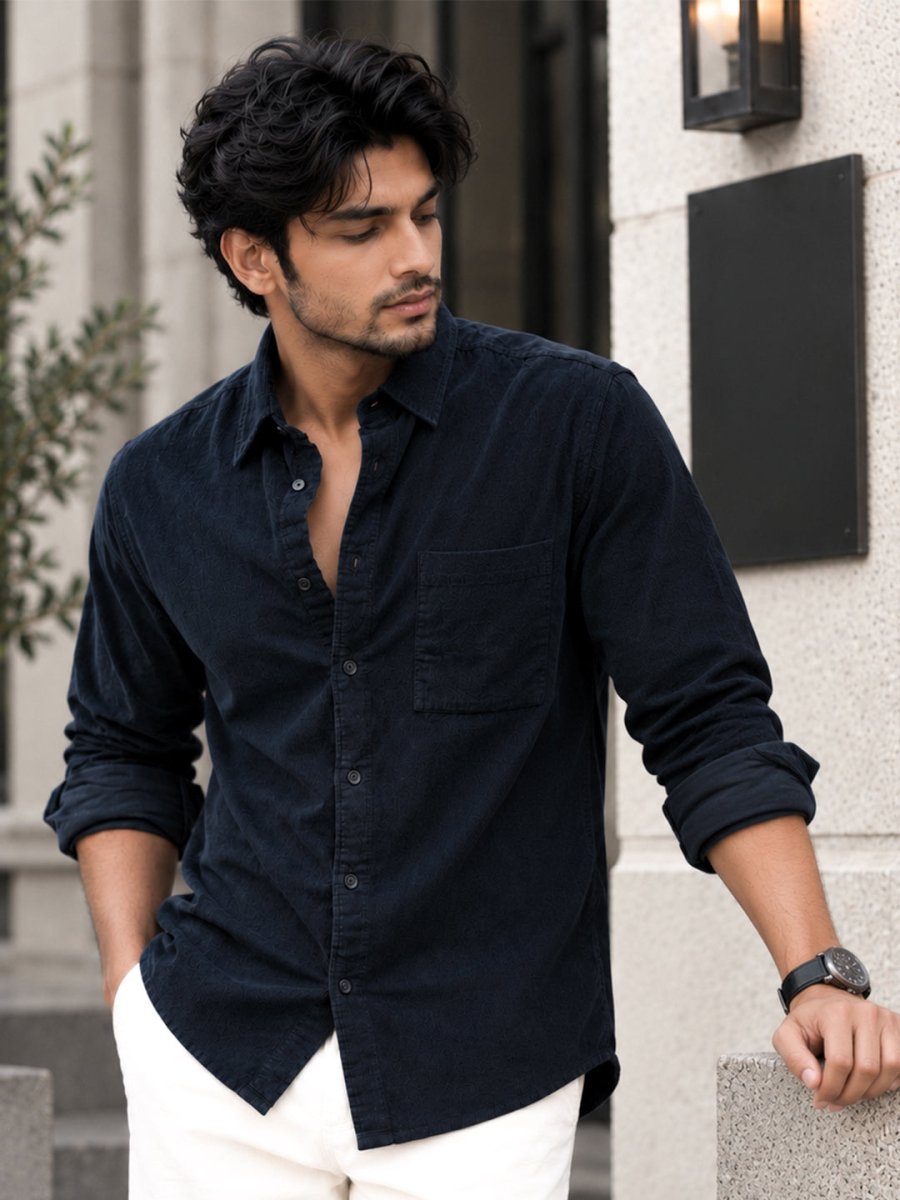 Corduroy Shirt: Navy - Shirt | MyDesignation
