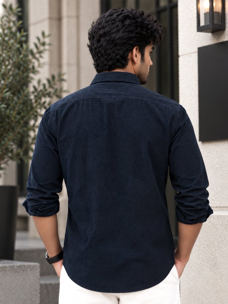 Corduroy Shirt: Navy - Shirt | MyDesignation