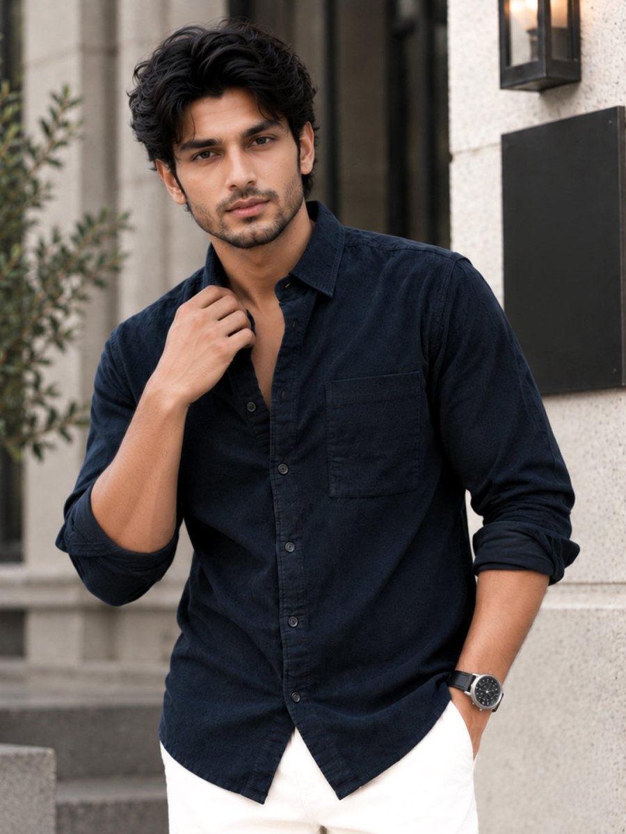 Corduroy Shirt: Navy - Shirt | MyDesignation