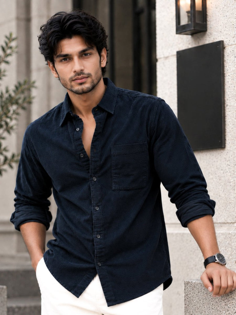 Corduroy Shirt: Navy - Shirt | MyDesignation