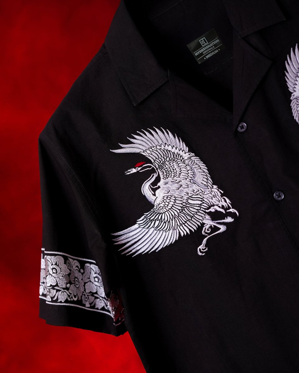 Crane Embroidered - Men Shirt | Mydesignation