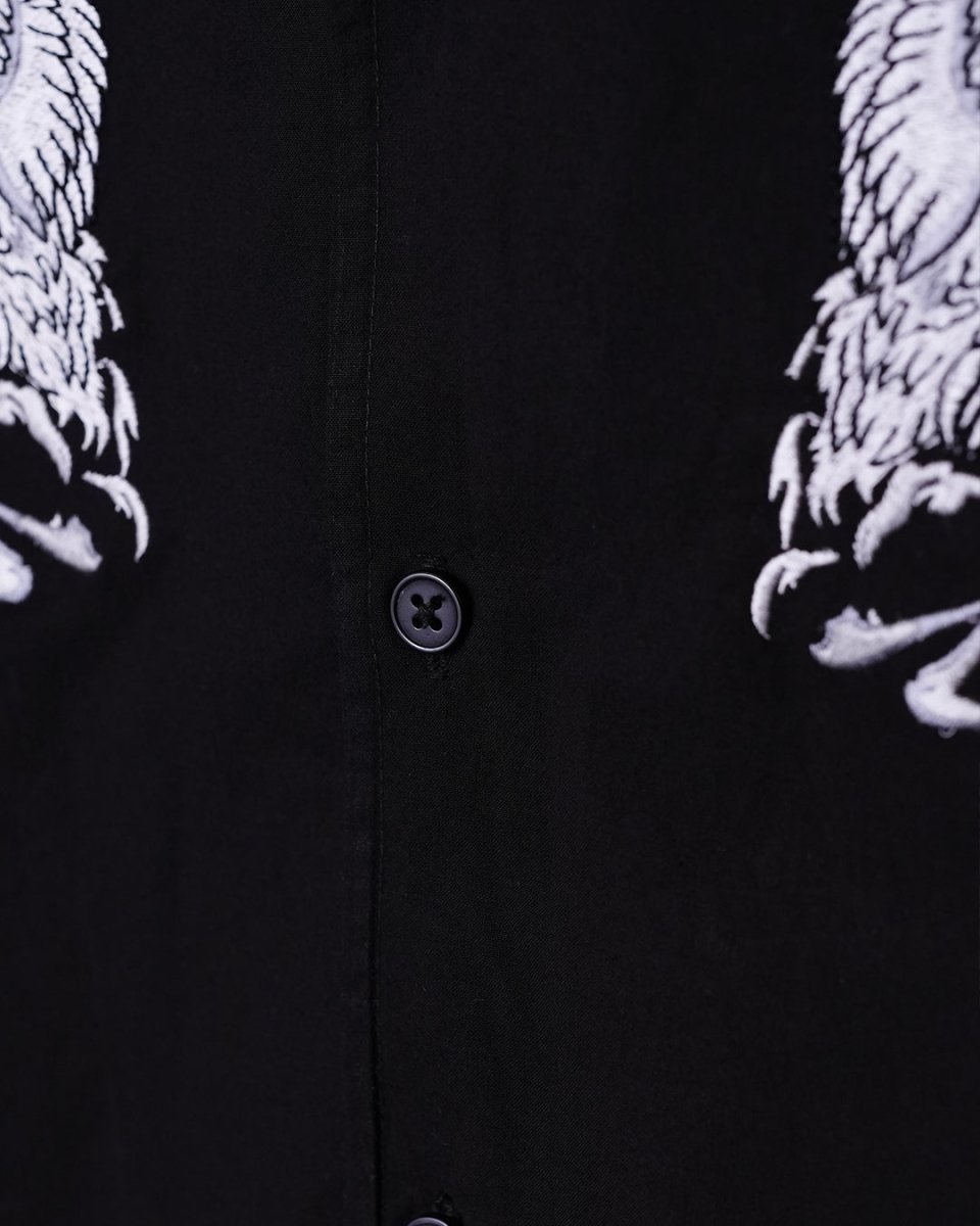 Crane Embroidered - Men Shirt | Mydesignation