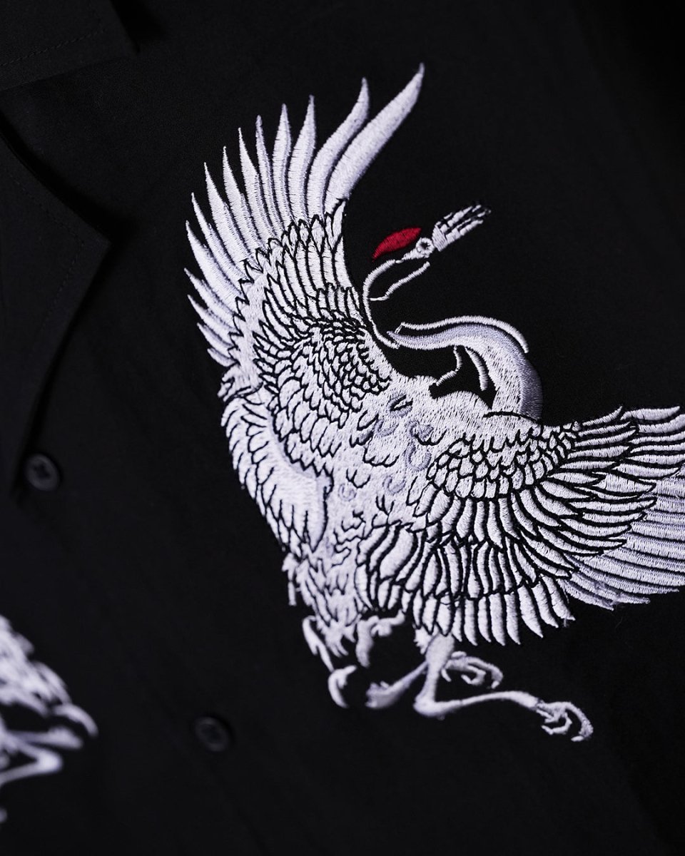 Crane Embroidered - Men Shirt | Mydesignation