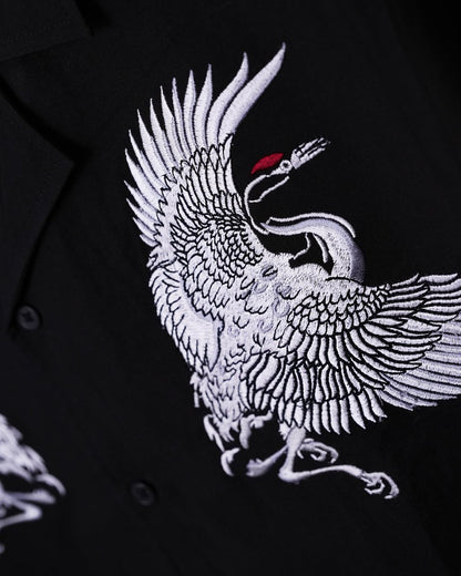 Crane Embroidered - Men Shirt | Mydesignation