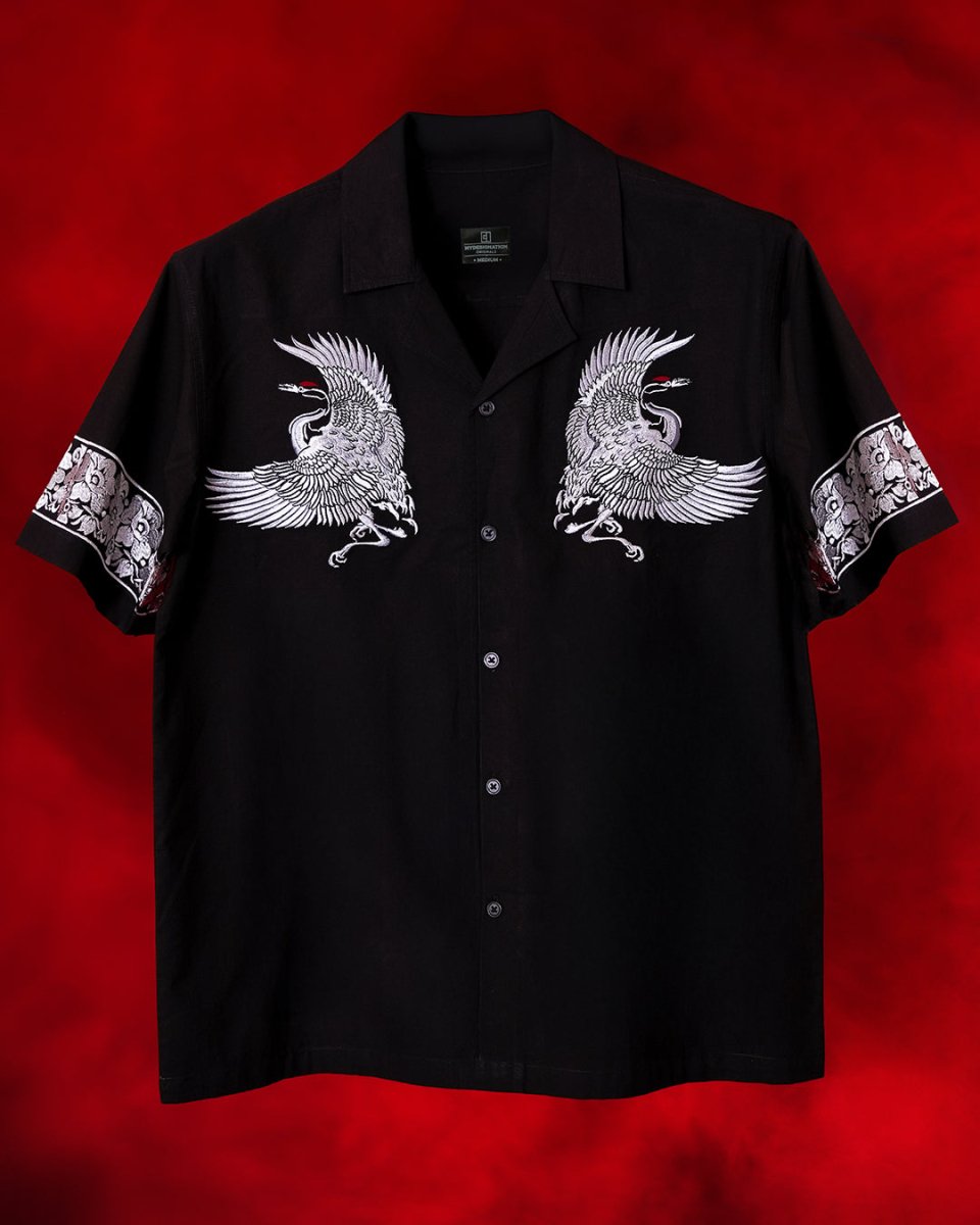 Crane Embroidered - Men Shirt | Mydesignation