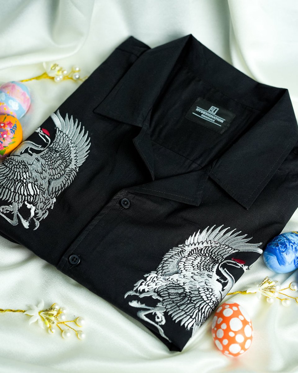 Crane Embroidered - Men Shirt | Mydesignation