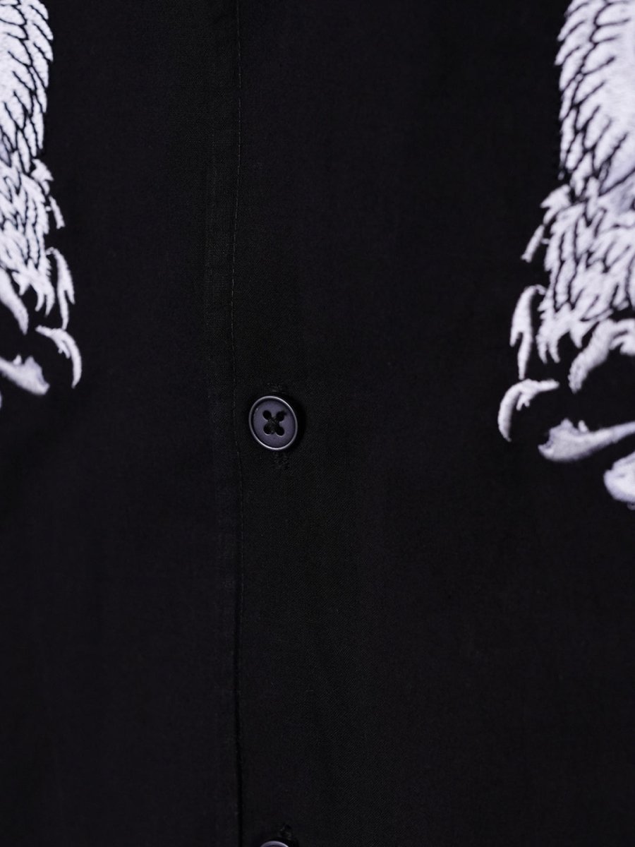 Crane Embroidered | Relaxed Fit | Luxe Cotton Shirt - Shirt | MyDesignation