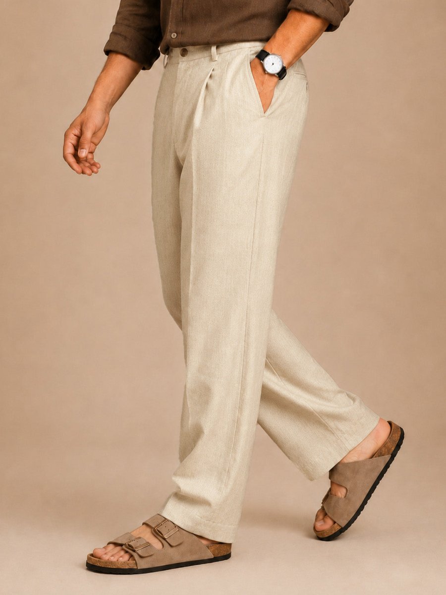 Cream Linen Pant - Pants | MyDesignation