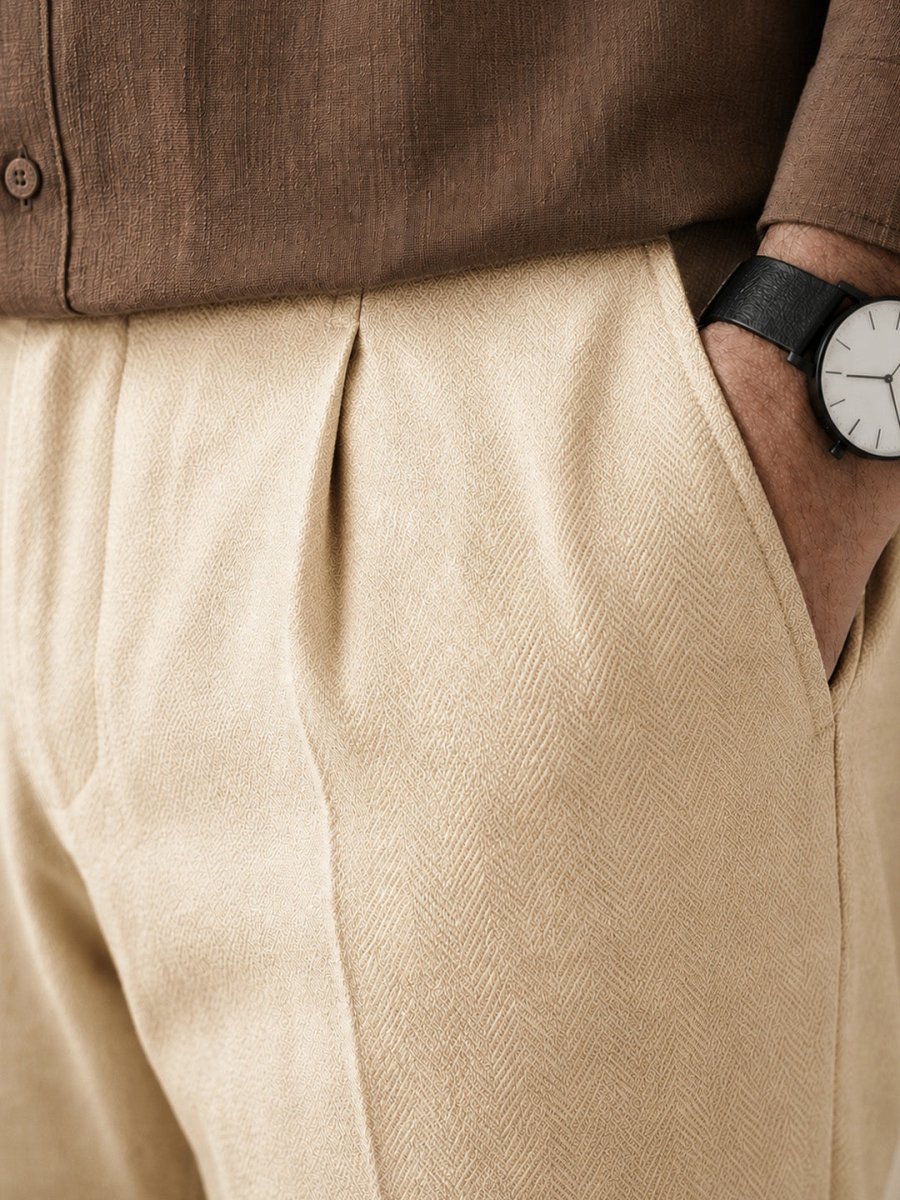 Cream Linen Pant - Pants | MyDesignation