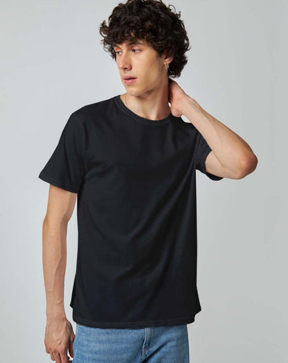 Crisp Black Plain T-shirt - Plain T-shirt | Mydesignation